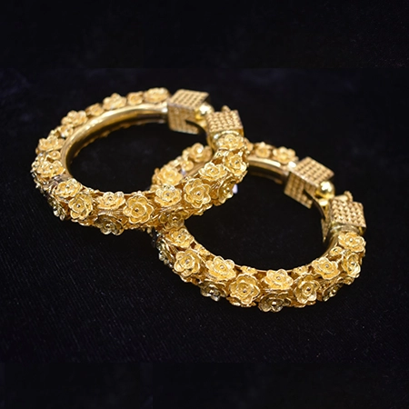 Golden Flower Bangles