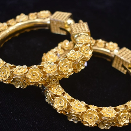 Golden Flower Bangles